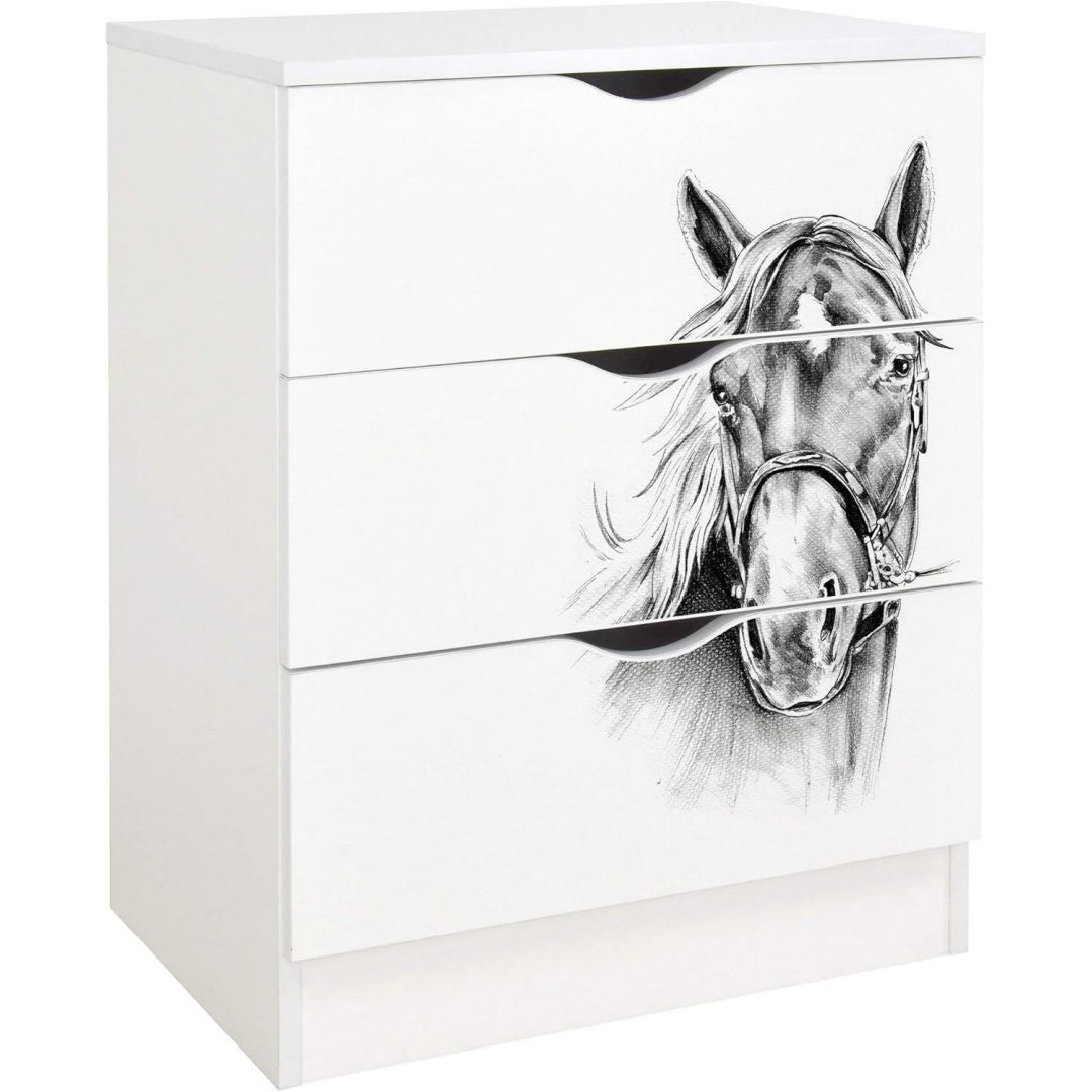3 Schubladen an dem Sideboard in Weiss
