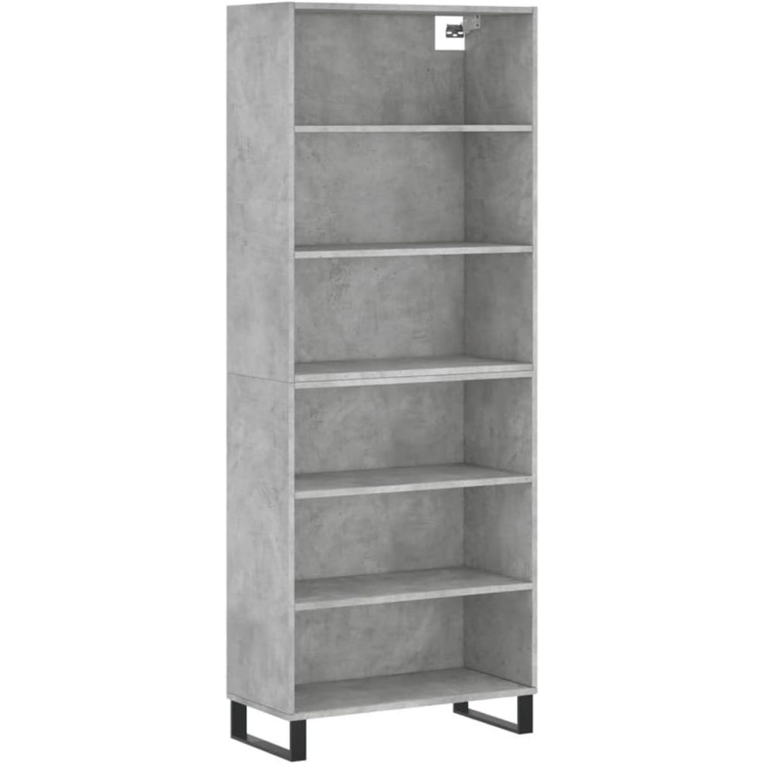 Hochschrank mit den Massen 69.5 x 32.5 x 180 cm in Betongrau