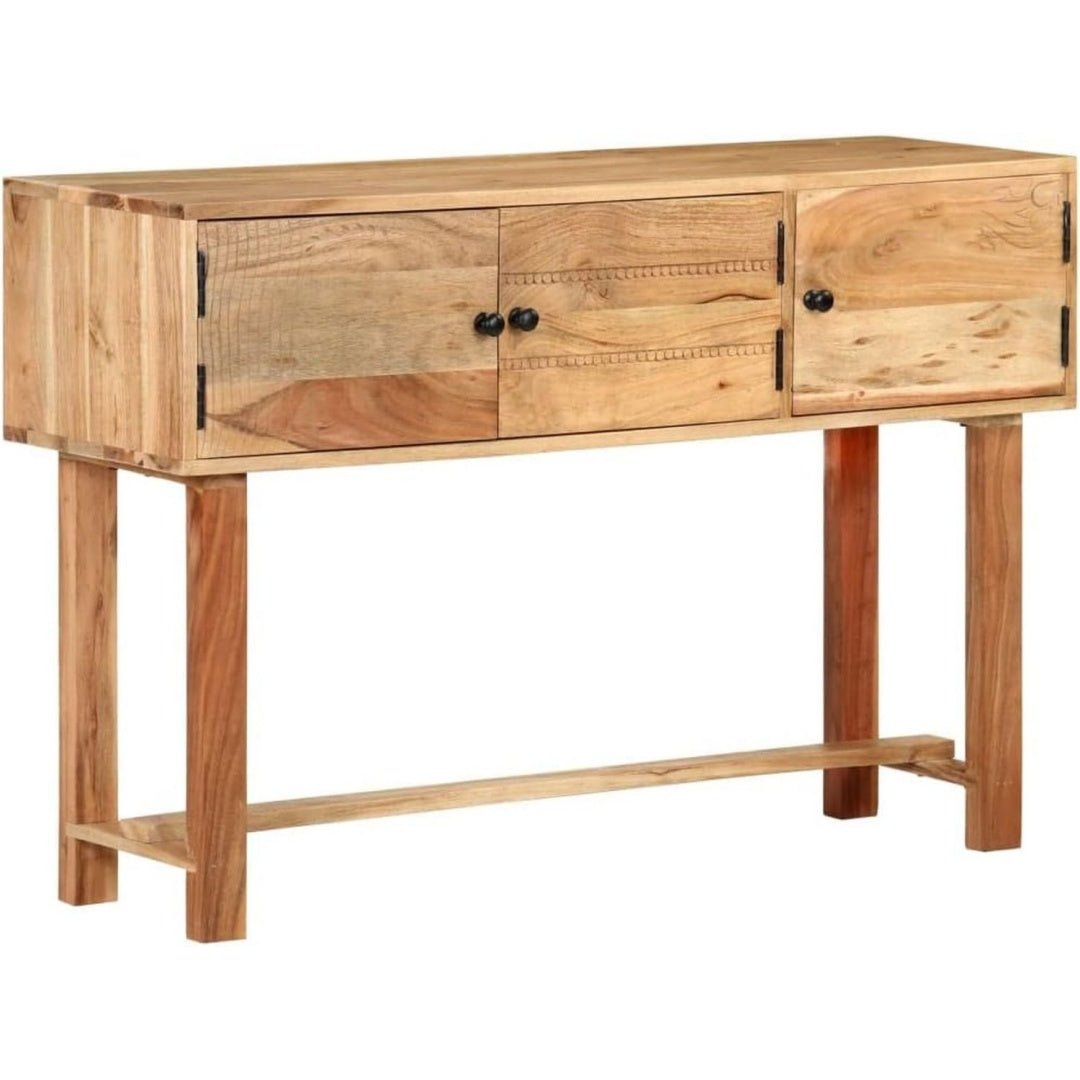 Sideboard aus Massivholz und Akazienholz mit geschlossenem Stauraum