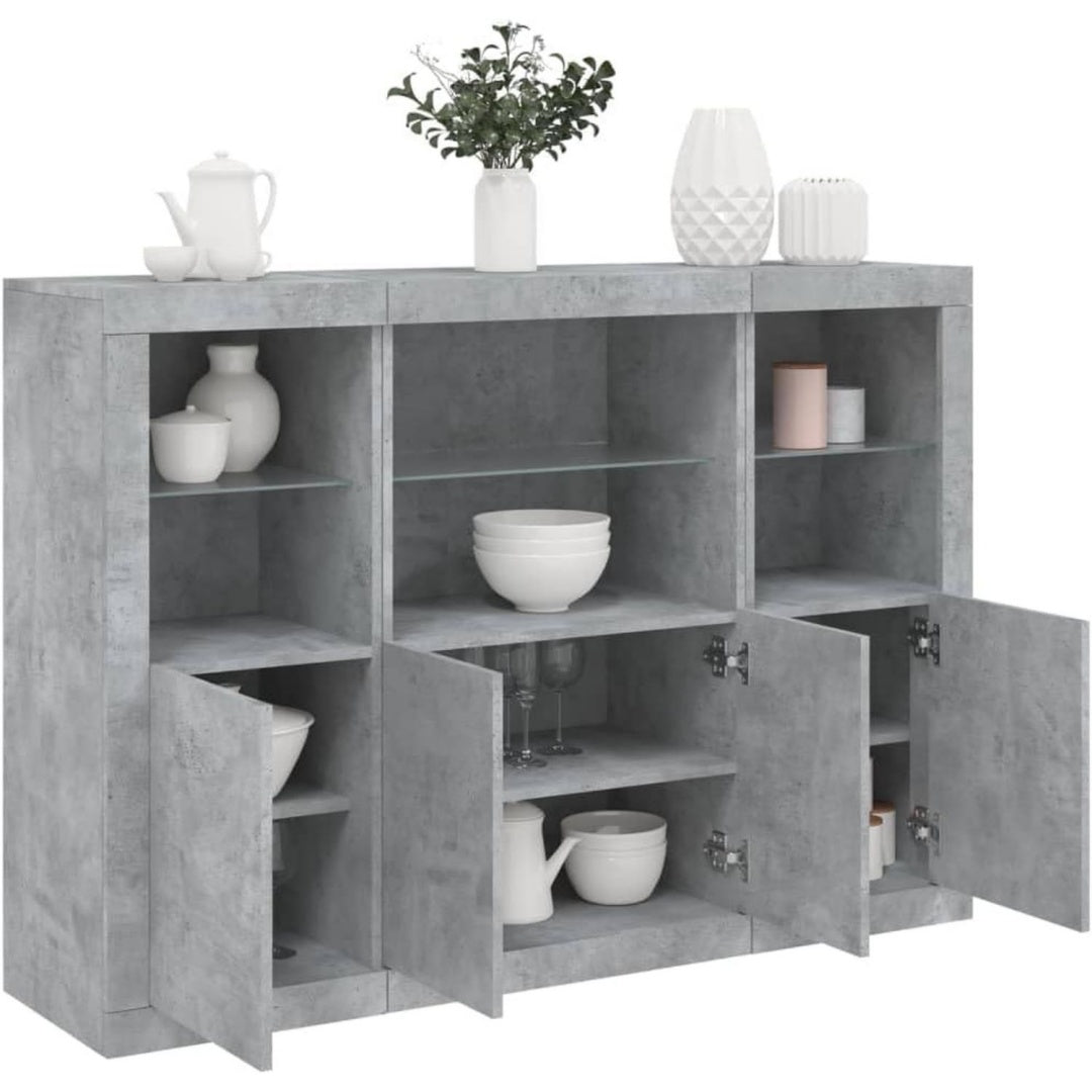 Sideboard mit den Massen 142.5 x 37 x 100 cm in Betongrau