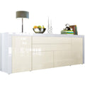 Sideboard mit Schubladen, 2 Tueren und glaenzenden Oberflaechen