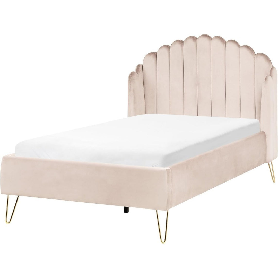 Bettgestell mit den Massen 120 x 200 cm in Beige