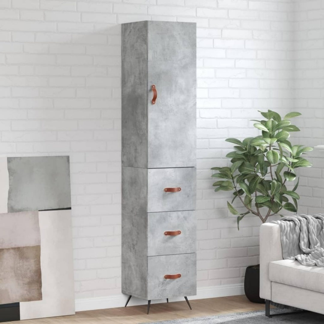 Hochschrank mit den Massen 34.5 x 34 x 180 cm in Betongrau