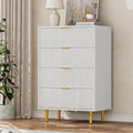 Sideboard aus Holzwerkstoff und Metall mit goldfarbenen Griffen