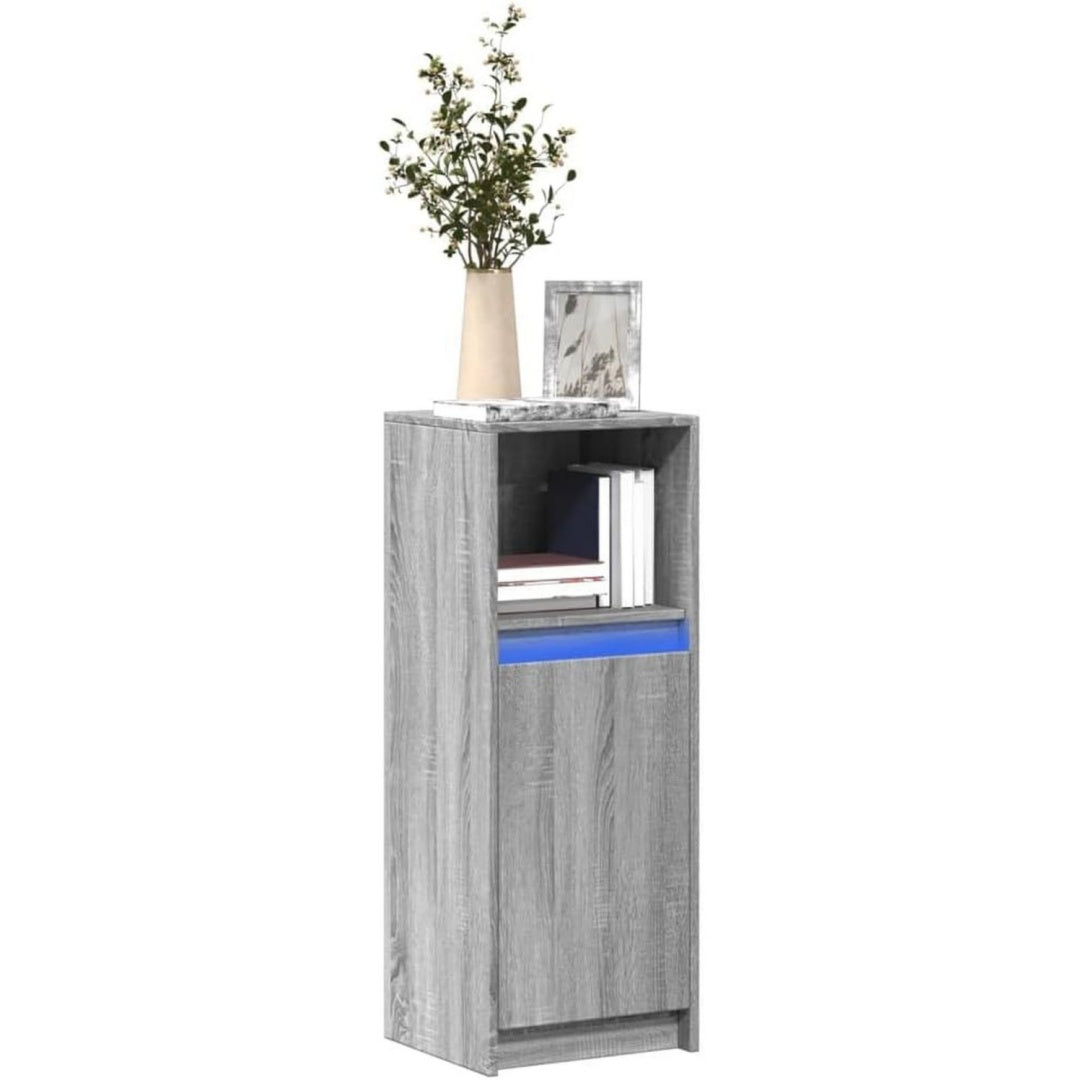 Sideboard mit den Massen 38 x 34 x 100 cm in Eichenbraun und Grau