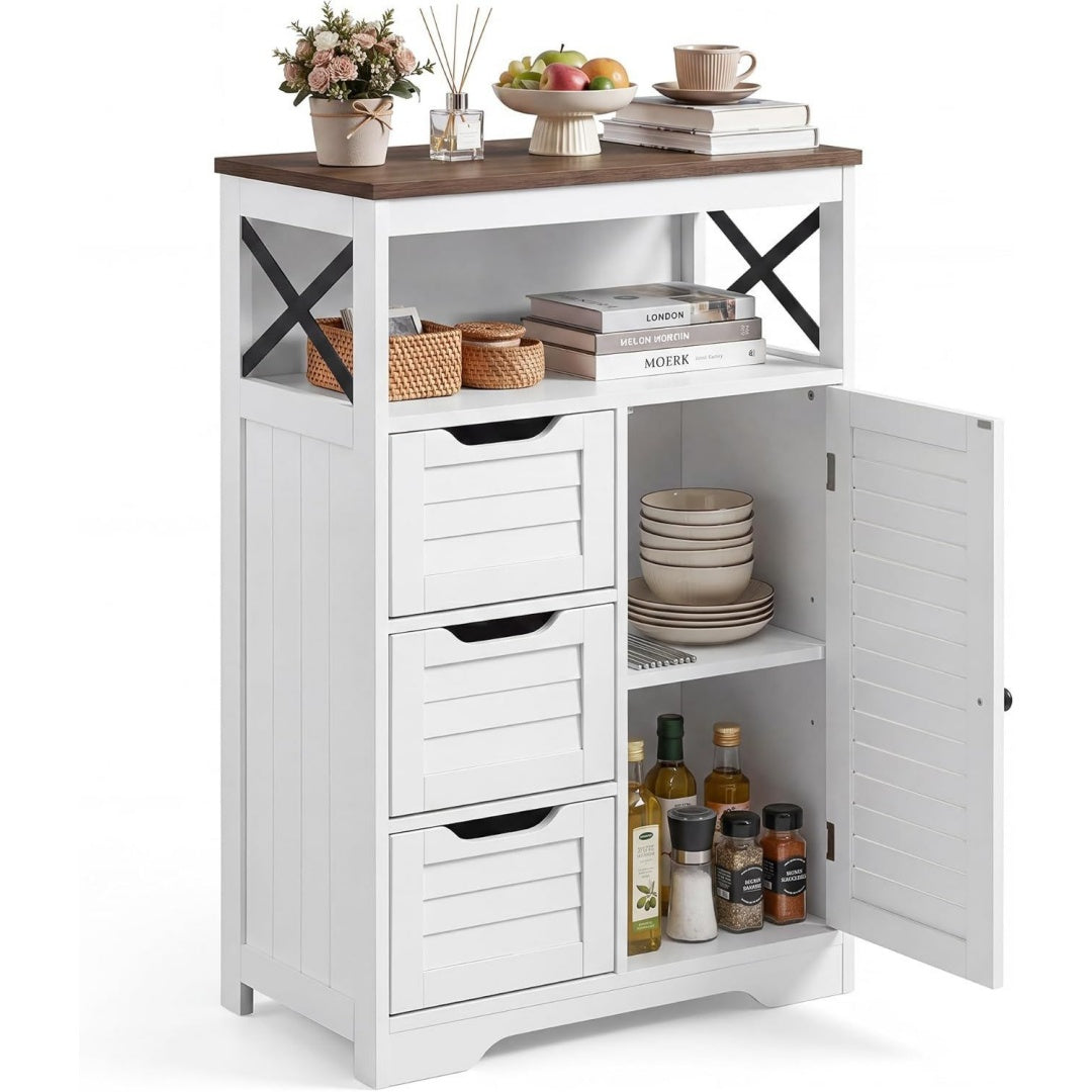Das Sideboard vereint Form und 3 Schubladen